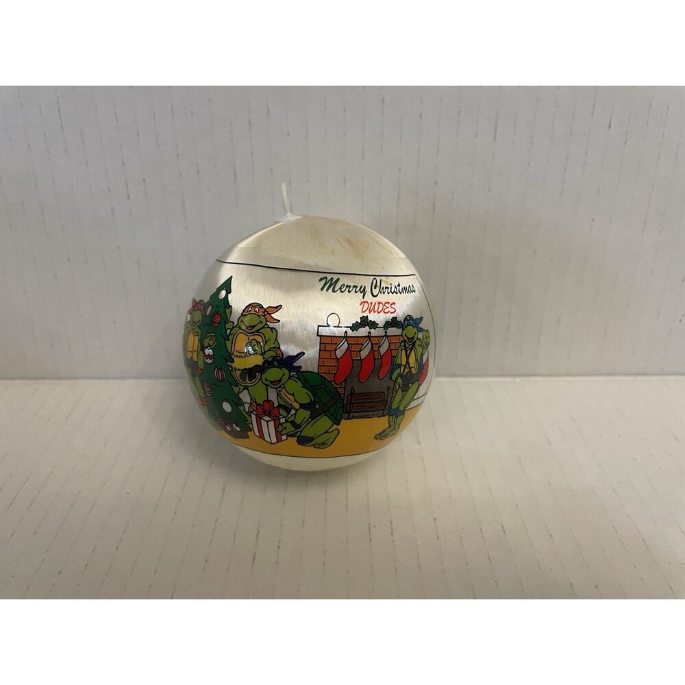 Vintage 1990 TMNT Satin Christmas Ornament Merry Christmas Dudes (Read)